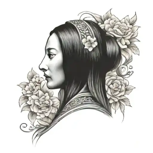 mona lisa painting tattoo design idea