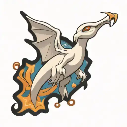 lugia from pokemon tattoo design idea