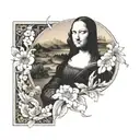 mona lisa painting tattoo design idea