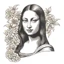 mona lisa painting tattoo design idea