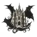 gothic castle tattoo design idea