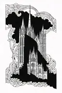 tall gothic cathedral   tattoo design idea