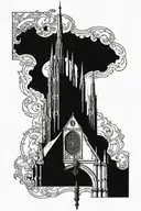 tall gothic cathedral   tattoo design idea