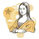 mona lisa painting tattoo design idea
