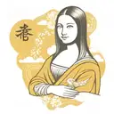 mona lisa painting tattoo design idea
