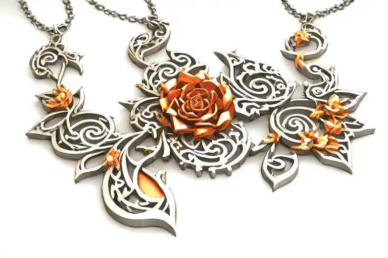 Necklace tattoo design idea