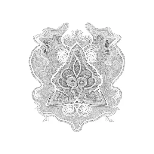 Paisley shape with name Pnut tattoo design idea