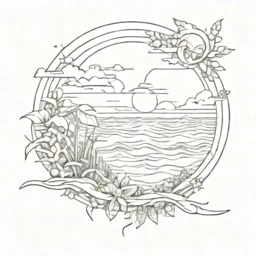 sunlight, ocean, summer, a feeling. being happy, and free, and wonderlust. nature and adrenaline addict. without frame tattoo design idea