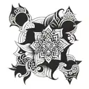 A mandala design featuring symbols representing self-discovery and empowerment tattoo design idea