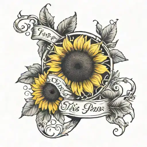 this too shall pass with semi colon and sunflower growing tattoo design idea