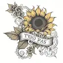 this too shall pass with semi colon and sunflower growing tattoo design idea