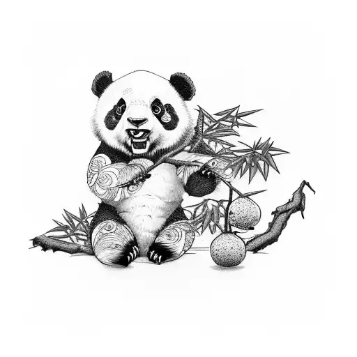 Hip-Hop panda  tattoo design idea