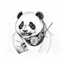 Hip-Hop panda  tattoo design idea