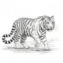tiger walking tattoo design idea