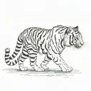 tiger walking tattoo design idea