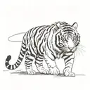tiger walking tattoo design idea