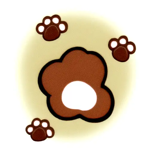 dog paw in cute chocolate color style tattoo design idea