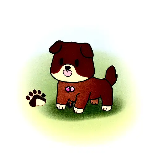 dog paw in chocolate color tattoo design idea