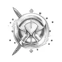 Guild Logo. Fireball. Slimemonster. Initials "PP". Two Sword tattoo design idea