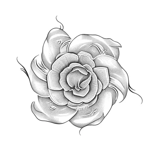 fan flower nails tattoo design idea