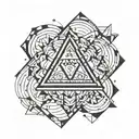 A small tattoo symbolizing family, cousins, friendship . geometric shapes, like interlocking triangles or circles tattoo design idea