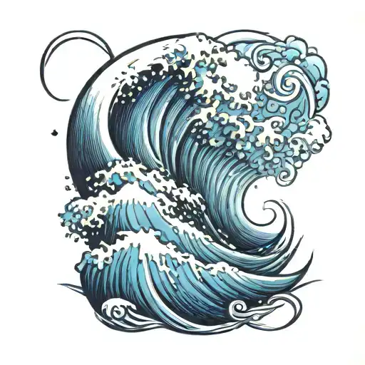 Wave under the bicep part of the arm band tattoo design idea