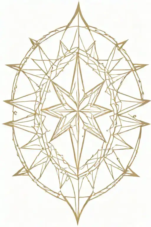 8 pointed star with a golden hue from the middle  tattoo design idea