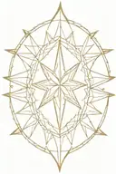 8 pointed star with a golden hue from the middle  tattoo design idea
