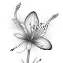prairie lily flowers with 7 small butterflies  tattoo design idea