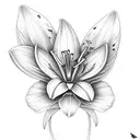 prairie lily flowers with 7 small butterflies  tattoo design idea