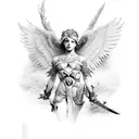 fallen angel by alexandre cabanel full sleeve with warrior like details tattoo design idea