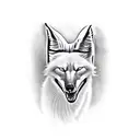 walking maned wolf tattoo design idea