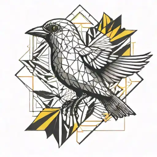 canary flying  tattoo design idea