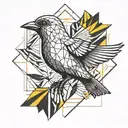 canary flying  tattoo design idea