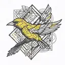 canary flying  tattoo design idea