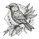 canary flying  tattoo design idea