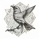 canary flying  tattoo design idea