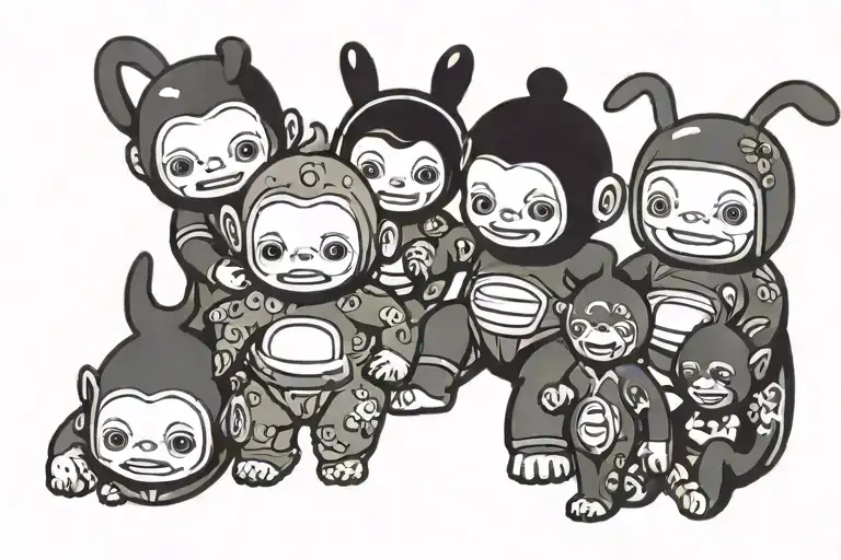 Teletubbies tattoo design idea