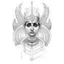 godess isis standing tattoo design idea