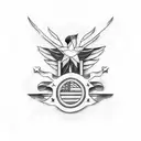 US, and Cuban flags tattoo design idea