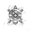 US, Spain and Cuban flags combined tattoo design idea