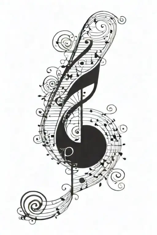 Percussion Clef with music tattoo design idea