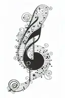 Percussion Clef with music tattoo design idea