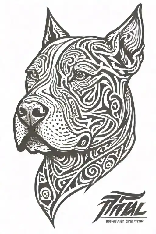 pit bull head tattoo design idea