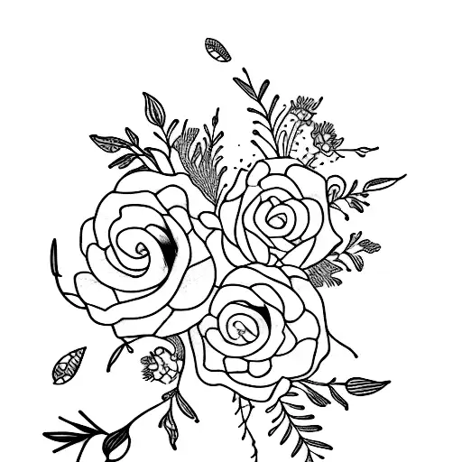 BTS flores  tattoo design idea