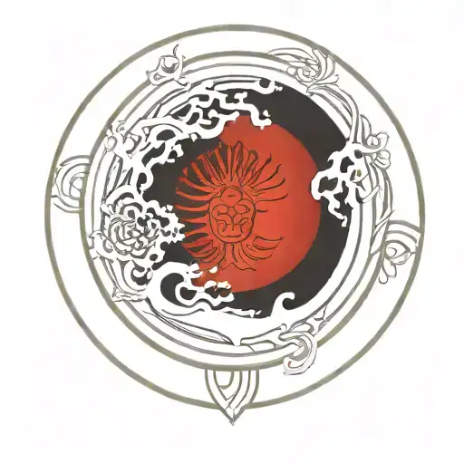 enso circle contains a tori gate tattoo design idea