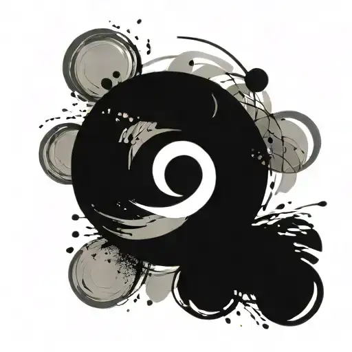 one simple  enso circle paint brush tattoo design idea