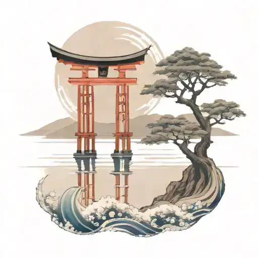 enso wave circle tattoo design idea