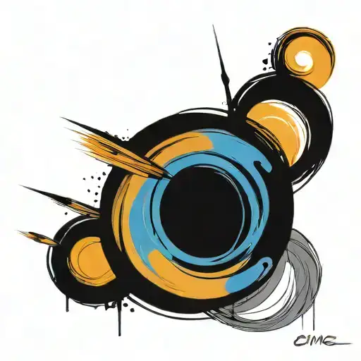 enso circle paint brush tattoo design idea