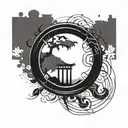 enso circle contains a tori gate tattoo design idea